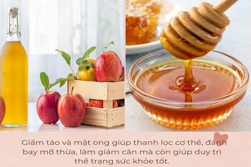 Giảm cân bằng mật ong và giấm táo