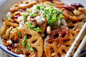 fried peanuts with lotus root